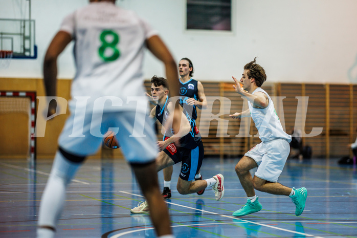 Basketball, Basketball Zweite Liga 2024/25, Grunddurchgang 13.Runde, UDW Alligators, Vienna Timberwolves, Jakob Konzet (5)