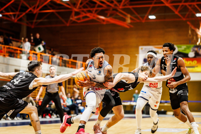 Basketball, win2day Basketball Superliga 2024/25, Qualifikationsrunde 4, BBC Nord Dragonz, Kapfenberg Bulls, Rayshawn Mart (3)