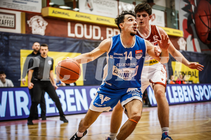 Basketball, win2day Basketball Superliga 2022/23, Grunddurchgang 8.Runde, Traiskirchen Lions, Oberwart Gunners, Derek Hanes (14)