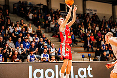 Basketball, win2day Basketball Superliga 2023/24, Grunddurchgang Runde 15, Oberwart Gunners, Traiskirchen Lions, Edgars Lasenbergs (25)