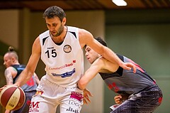 Basketball, 2.Bundesliga, Grunddurchgang 10.Runde, Mattersburg Rocks, Villach Raiders, Ramiz Suljanovic (15), Erik Rhinehart (11)