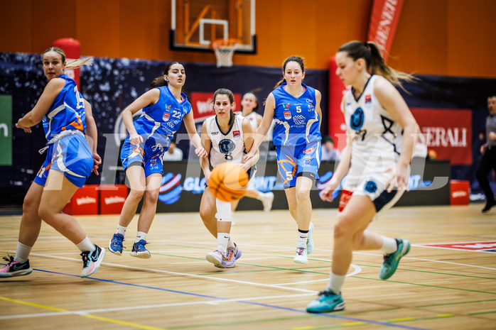 Basketball, Win2Day Basketball Damen Superliga 2023/24, Grunddurchgang 10.Runde, Vienna Timberwolves, DBB LZ OÖ, Lejla Pleho (11), Alma Alisic (22), Aleksandra Novakovic (8), Ylenia Bonett (5), Antonia Dumancic (17)