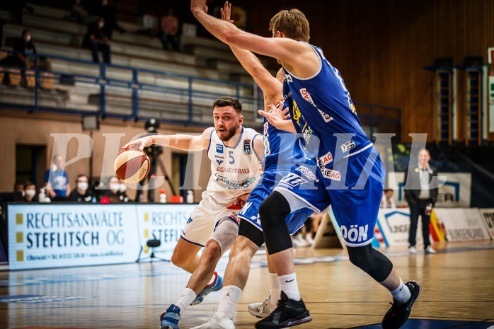 Basketball, bet-at-home Basketball Superliga 2020/21, Halbfinale Spiel 4, Oberwart Gunners, Gmunden Swans, Ignas Fiodorovas (5)