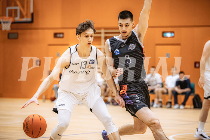 Basketball, Basketball Zweite Liga 2022/23, Grunddurchgang 12.Runde, Basket Flames, Vienna United, Patrick Fister (13), Bruno Golino (3)