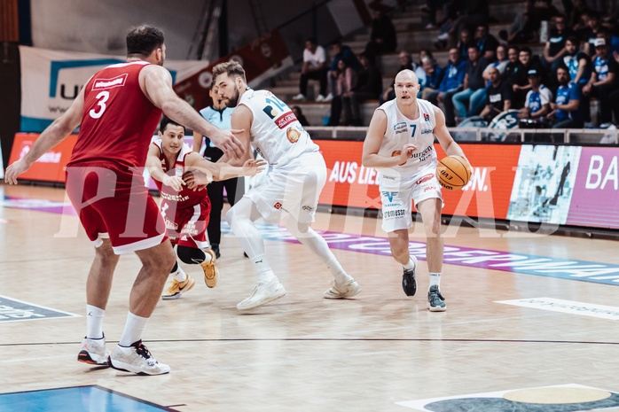 Basketball, Basketball Superliga 2023/24, Gunddurchgang 7. Runde, Oberwart Gunners, BC Vienna, Sebastian Kaeferle (7)