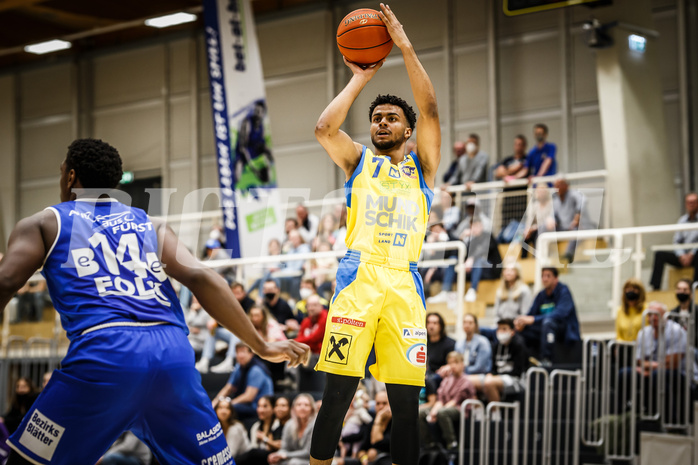 Basketball, bet-at-home Basketball Superliga 2021/22, Platzierungsrunde 9.Runde, SKN St. Pölten Basketball, Oberwart Gunners, Steven Kaltenbrunner (7)