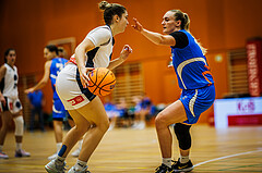 Basketball, Win2Day Basketball Damen Superliga 2023/24, Grunddurchgang 2.Runde, Vienna Timberwolves, DBB LZ OÖ, Sara Solyom (3), Bettina Kunz (12)