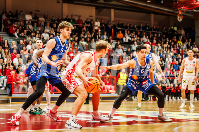 Basketball, Basketball Austria Cup 2024/25, Viertelfinale, Traiskirchen Lions, Oberwart Gunners, Ryan Moffat (4)