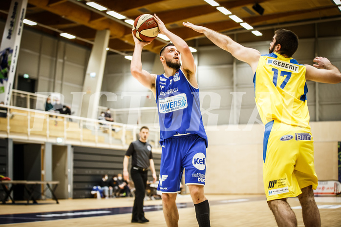 Basketball, bet-at-home Basketball Superliga 2019/20, Platzierungsrunde 3.Runde, SKN St. Pölten Basketball, Oberwart Gunners, Ignas Fiodorovas (5)