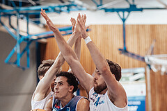 Basketball, Basketball Austria Cup 2023/24, VF Spiel 7, Oberwart Gunners, Dragonz Eisenstadt, Florian Koeppel (8), Lukas Hahn (25), Daniel Koeppel (14)