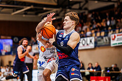 Basketball, win2day Basketball Superliga 2024/25, Grunddurchgang Runde 19, Oberwart Gunners, BBC Nord Dragonz, Valentin Pasterk (6)