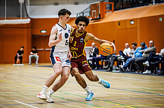 Basketball, Basketball Zweite Liga 2024/25, Grunddurchgang 20.Runde, Vienna Timberwolves, Traiskirchen Lions NexGen, Jakob Konzet (5), Obinna Ndukwe (2)