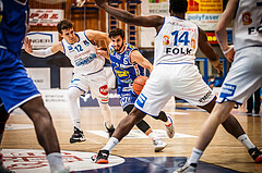 Basketball, bet-at-home Basketball Superliga 2021/22, Grunddurchgang Runde 8, Oberwart Gunners, Gmunden Swans, Daniel Friedrich (6)