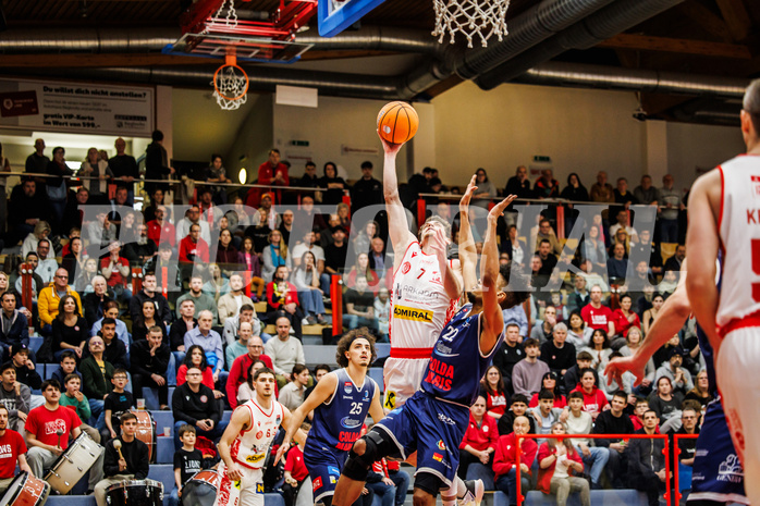 Basketball, win2day Basketball Superliga 2024/25, Grunddurchgang 20.Runde, Traiskirchen Lions, BBC Nord Dragonz, Benedikt Güttl (7)
