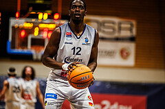 Basketball, win2day Basketball Superliga 2024/25, Grunddurchgang Runde 18, BBC Nord Dragonz, Gmunden Swans, Peter Turay (12)