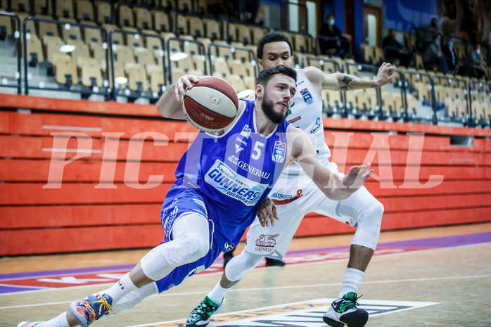 Basketball, bet-at-home Basketball Superliga 2020/21, Grunddurchgang 10.Runde, Kapfenberg Bulls, Oberwart Gunners, Ignas Fiodorovas (5)