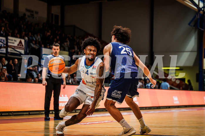 Basketball, win2day Basketball Superliga 2024/25, Grunddurchgang Runde 19, Oberwart Gunners, BBC Nord Dragonz, Caleb Fields (4)