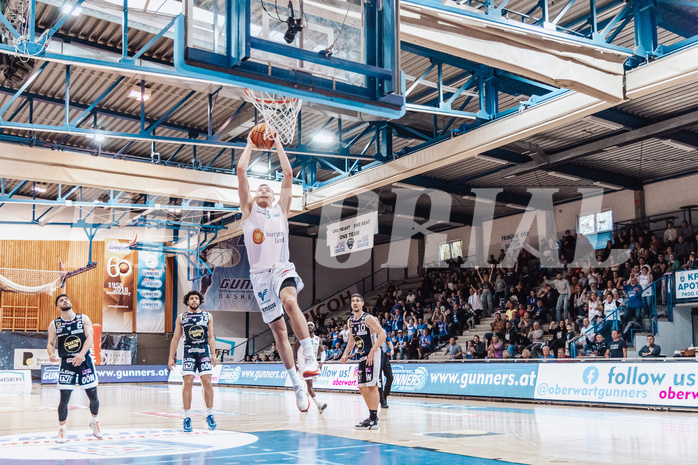 Basketball, Basketball Superliga 2023/24 , VF 2, Oberwart Gunners, Gmunden Swans, Edi Patekar (9)