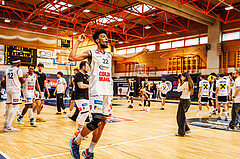 Basketball, win2day Basketball Superliga 2024/25, Playoffs Halbfinale 4. Spiel
, BBC Nord Dragonz, Gmunden Swans, Jubel Finaleinzug