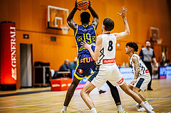 Basketball, Basketball Zweite Liga 2024/25, Grunddurchgang 17.Runde, Vienna Timberwolves, Future Team Steiermark, Simon Okoro (19), Vincent Balau (8)