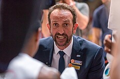 Basketball, ABL 2016/17, Playoff HF Spiel 2, Oberwart Gunners, WBC Wels, Chris Chougaz (Coach)