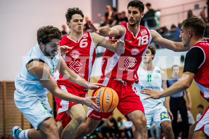 Basketball, Basketball Zweite Liga 2024/25, Grunddurchgang 1.Runde, Deutsch Wagram Alligators, Upper Austrian Ballers, Ognjen Drljaca (6), Luis Streitberger (6), Luka Kujundzic (18)