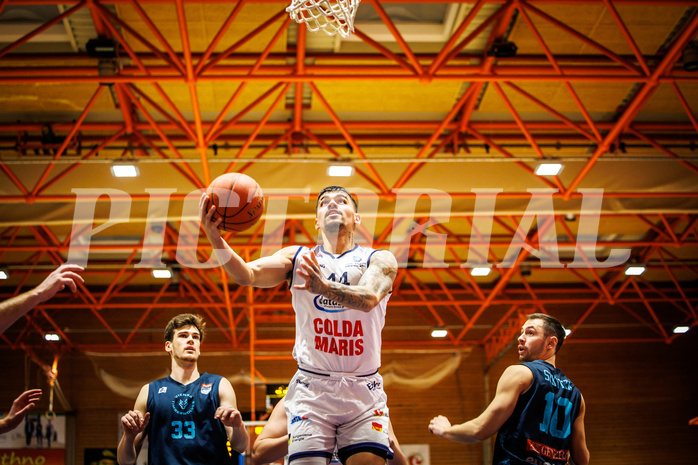 Basketball, win2day Basketball Superliga 2022/23, Grunddurchgang Runde 18, BBC Nord Dragonz, Vienna DC Timberwolves, Fabio Söhnel (44)