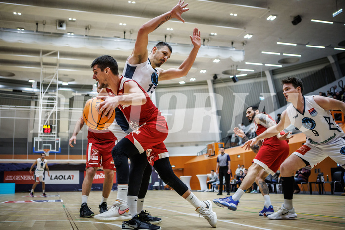 Basketball, Win2Day Superliga 2023/24, Grunddurchgang 17.Runde, Vienna Timberwolves, BC Vienna, Bogic Vujosevic (5), Ziga Fifolt (13)