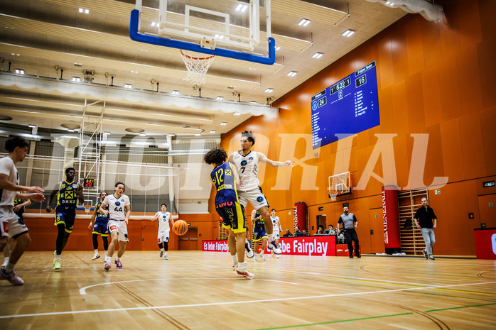 Basketball, Basketball Zweite Liga 2024/25, Grunddurchgang 17.Runde, Vienna Timberwolves, Future Team Steiermark, Phillip Bliem (12), Armin Karian (7)
