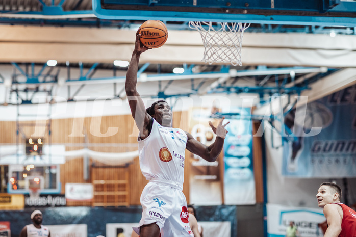 Basketball, Basketball Superliga 2023/24, Qualifikationsrunde 1., Oberwart Gunners, BC Vienna, Shaquille Rombley (5)