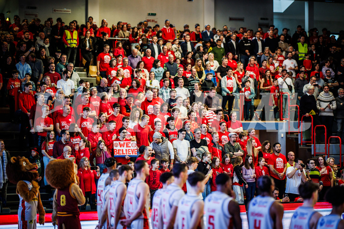 Basketball, Basketball Austria CUP 2023/24, Finale, Traiskirchen Lions, Flyers Wels, feature, fans