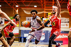 Basketball, win2day Basketball Superliga 2024/25, Grunddurchgang Runde 3, BBC Nord Dragonz, Flyers Wels, Rayshawn Mart (3)