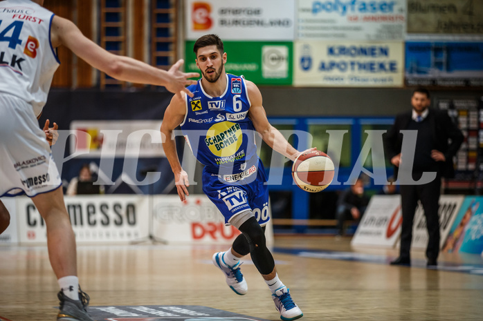 Basketball, Admiral Basketball Superliga 2019/20, Platzierungsrunde 3. Runde, Oberwart Gunners, Gmunden Swans, Daniel Friedrich (6)