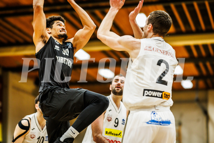Basketball, Basketball Zweite Liga 2023/24, Grunddurchgang 14.Runde, Mattersburg Rocks, Wörthersee Piraten, Marcus Holyfield (30)