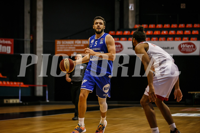Basketball, bet-at-home Basketball Superliga 2020/21, Grunddurchgang 7. Runde, BC Vienna, Oberwart Gunners, Ignas Fiodorovas (5)