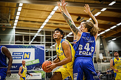 Basketball, bet-at-home Basketball Superliga 2021/22, Grunddurchgang 15.Runde, SKN St. Pölten Basketball, Oberwart Gunners, Rashaan Guylain Mbemba (12)