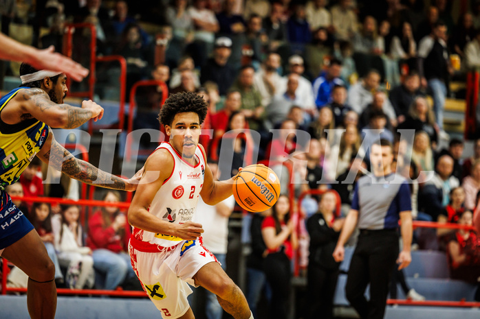 Basketball, win2day Basketball Superliga 2024/25, Grunddurchgang 18.Runde, Traiskirchen Lions, UBSC Graz, Obinna Anthony Ndukwe (2)