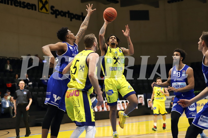 Basketball Superliga 2021/22, 3.Plazierungsrunde, UBSC Raiffeisen Graz vs. Unger Steel Gunners Oberwart 