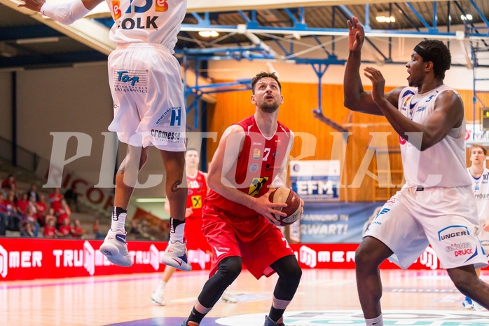 Basketball, ABL 2016/17, Playoff HF Spiel 2, Oberwart Gunners, WBC Wels, Davor Lamesic (7)