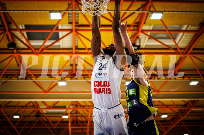 Basketball, win2day Basketball Superliga 2022/23, Grunddurchgang Runde 21, BBC Nord Dragonz, UBSC Graz, Aristide Boya (24)