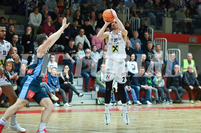 Basketball, Superliga 2023/24, Grunddurchgang 22. Runde, Flyers Wels vs. Vienna Timberwolves,