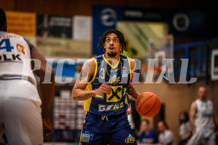Basketball, bet-at-home Basketball Superliga 2021/22, Platzierungsrunde Spiel 8, Oberwart Gunners, UBSC Graz, Randy Haynes (3)