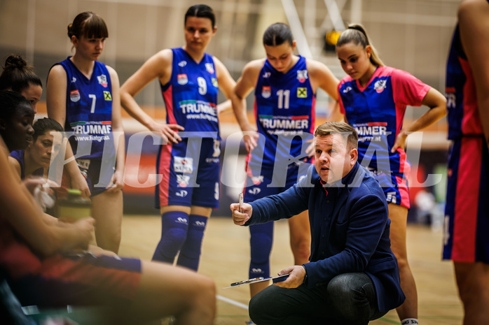 Basketball, Win2Day Basketball Damen Superliga 2023/24, Grunddurchgang 3.Runde, Basket Flames, UBSC Graz, Edvin Brkic(Head Coach)