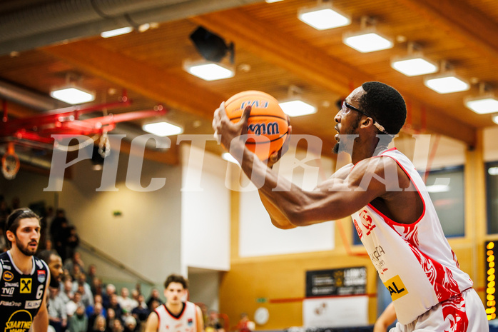 Basketball, win2day Basketball Superliga 2024/25, Grunddurchgang 9.Runde, Traiskirchen Lions, Gmunden Swans, Nelson Haskin (21)