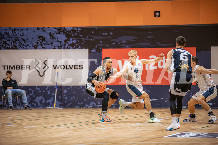 Basketball, Win2Day Superliga 2022/23, Grunddurchgang 8.Runde, Vienna Timberwolves, Gmunden Swans, Benedikt Güttl (7), Elias Wlasak (8)