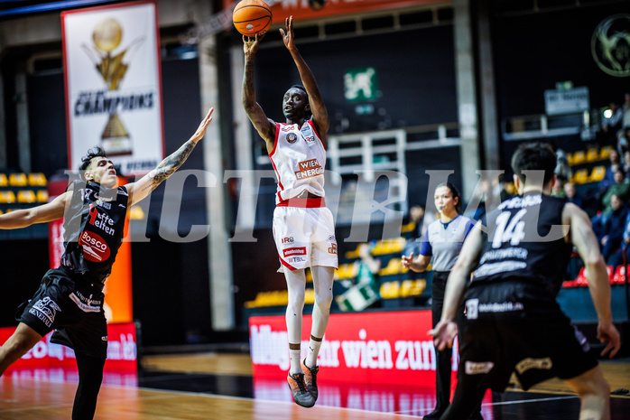 Basketball, Win2Day Superliga 2024/25, Grunddurchgang 20.Runde, BC Vienna, Kapfenberg Bulls, Sheriff Seedy Drammeh (0)