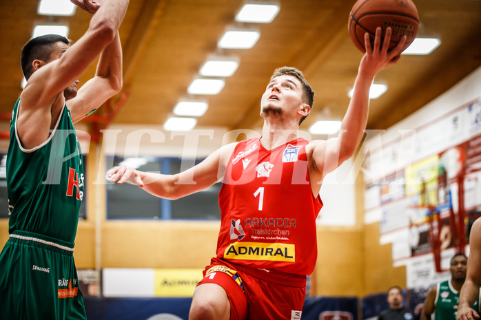 Basketball, bet-at-home Basketball Superliga 2021/22, Grunddurchgang 5.Runde, Traiskirchen Lions, Kapfenberg Bulls, David Makivic (1)