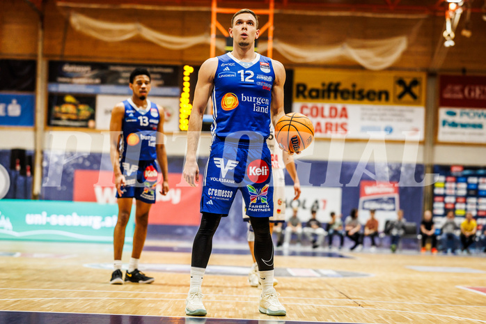 Basketball, win2day Basketball Superliga 2024/25, Grunddurchgang Runde 9, BBC Nord Dragonz, Oberwart Gunners, Jonathan Knessl (12)