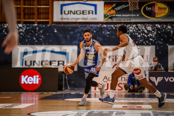 Basketball, bet-at-home Basketball Superliga 2020/21, Grunddurchgang 14. Runde, Oberwart Gunners, Gmunden Swans, Daniel Friedrich (6)