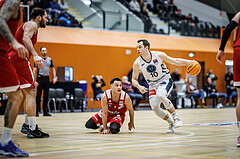Basketball, Win2Day Superliga 2023/24, Grunddurchgang 17.Runde, Vienna Timberwolves, BC Vienna, Mustafa Hassan Zadeh (1), Jakob Szkutta (10)